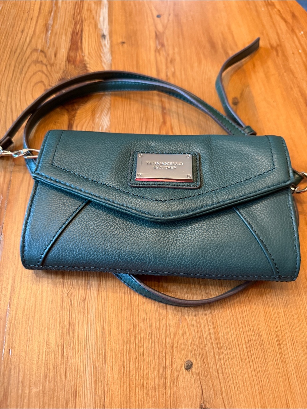Tignanello Teal Leather Crossbody Bag